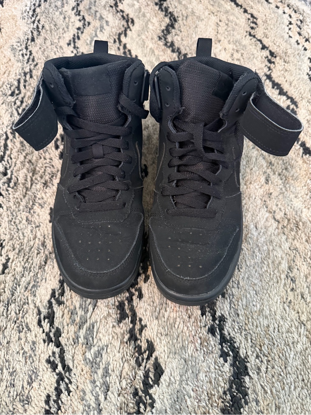 Nike Black High-Top Strap Lace-Up Sneakers